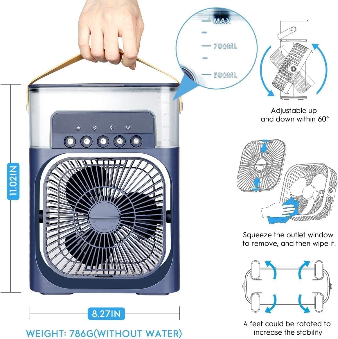 Portable USB Air Conditioner & Humidifier Fan