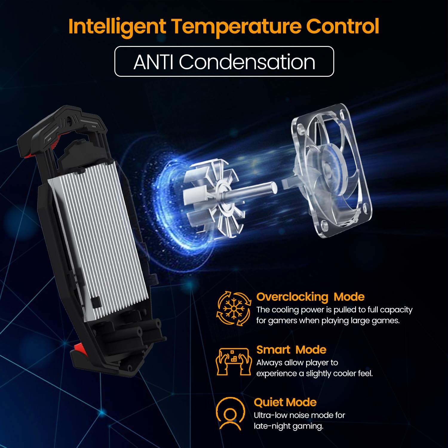 Magnetic RGB Mobile Cooler with Instant Cooling Fan