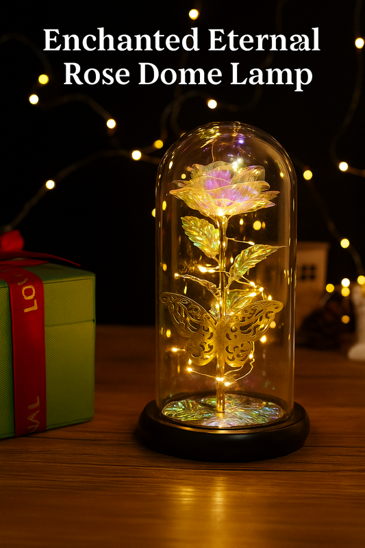 EternaGlow™ – Crystal Rose Dome Lamp Rose Light Up Rose in Acrylic Dome,