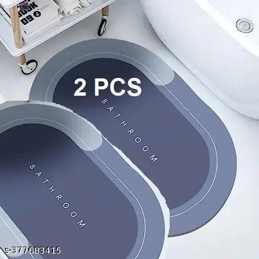 Super Soft Quick-Dry Absorbent Floor, Bath & Doormat for Home, Office & Bathroom – Size 60x40 cm (2 Piece Set)